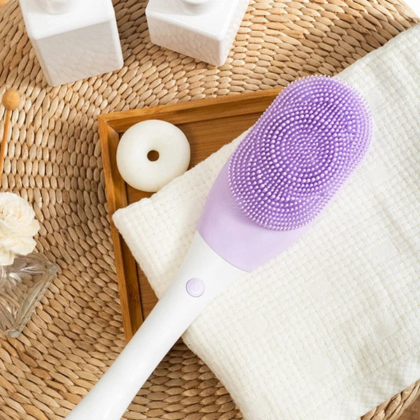 Electric Massage Body Bath Brush Silicone Shower Brush Waterproof Back Scrubber