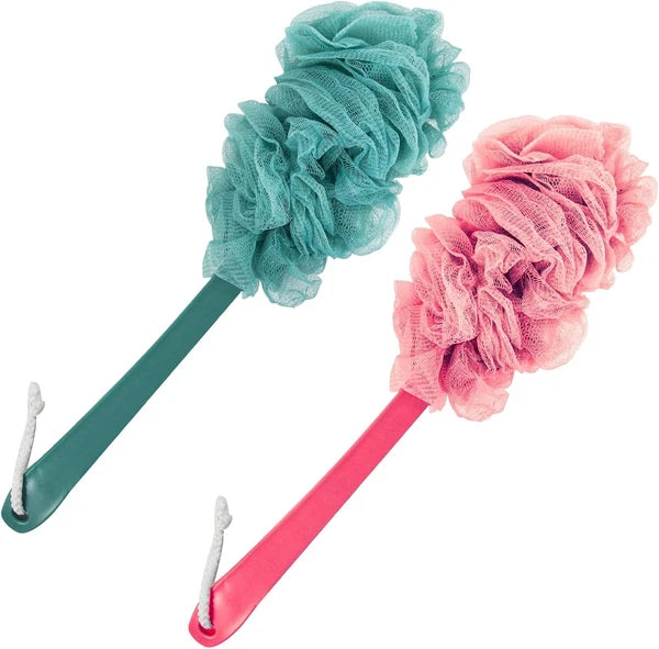 2x Back Scrubber for Shower Loofah Sponge Shower Brush Exfoliating & Long Handle