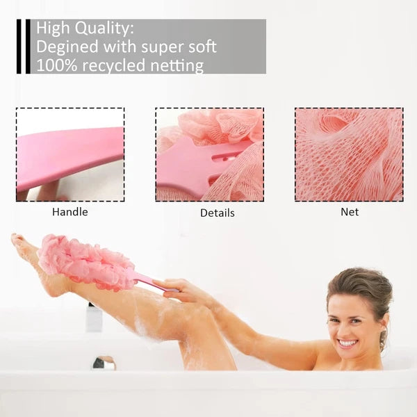2x Back Scrubber for Shower Loofah Sponge Shower Brush Exfoliating & Long Handle