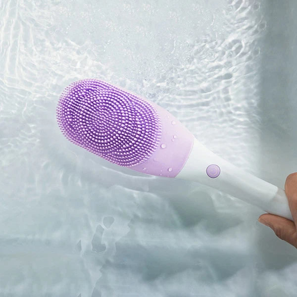 Electric Massage Body Bath Brush Silicone Shower Brush Waterproof Back Scrubber