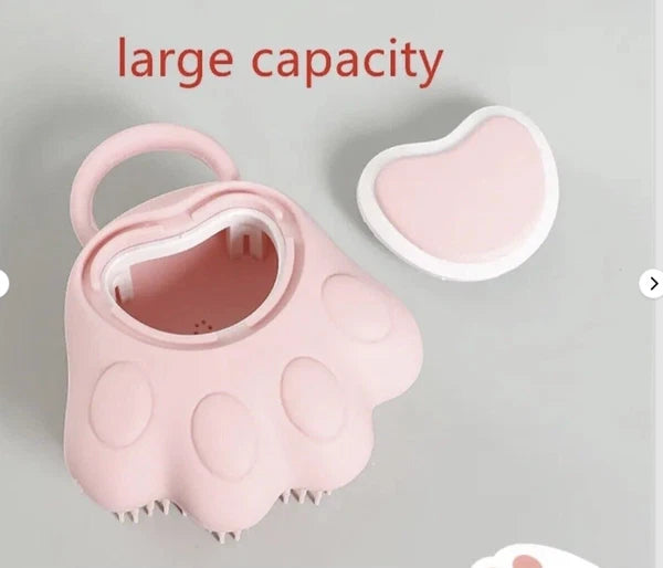 Silicon Bath Pet Body Brush Hair Shower Scrubber Gel Dispenser Soft Massager2PCS
