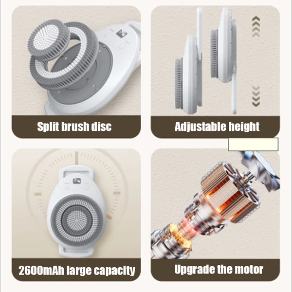 Wall-mounted Back Bath Brush Electric Intelligent Bathing Machine W/ Spare Brush