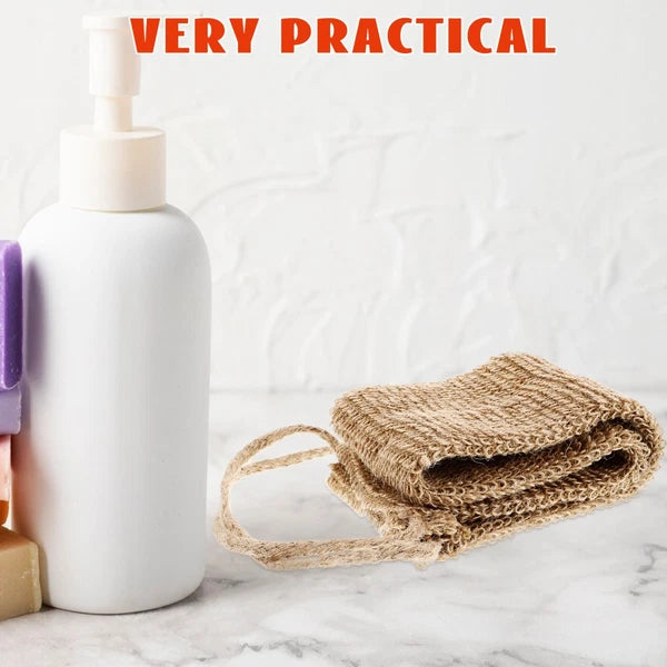 Jute Back Washer Bath Towel Shower Body Scrubber Scratcher for Men Brush Women