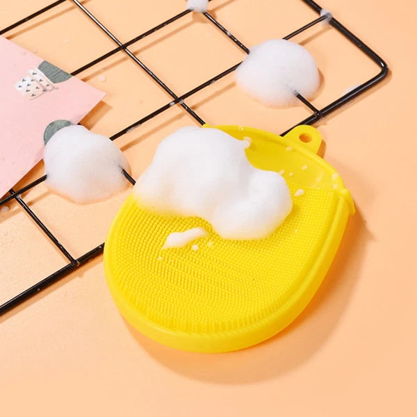 Yellow Silicone Body Shower Brush Silicone Bath Brush Silicone Shower Loofah