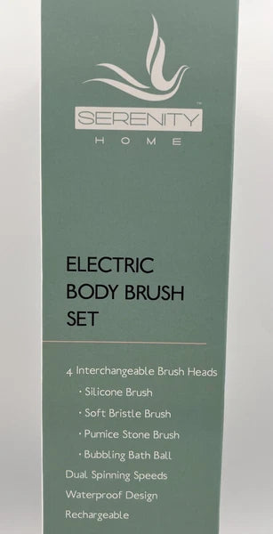 Electric Waterproof Body Brush Set by Serenity Home ~ Rechargeable ~ New In Box