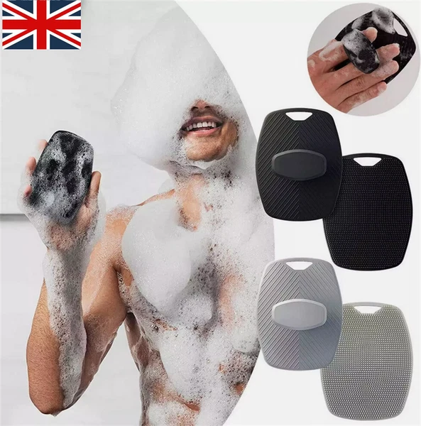 Silicone Body Shower Brush Scrubbers Flat Shower Brush Gentle Exfoliat UK