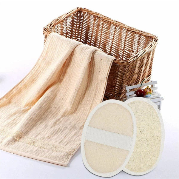 1-5X Body Scrubber Brush Exfoliating Natural Loofah Pad Luffa Shower Sponge Bath