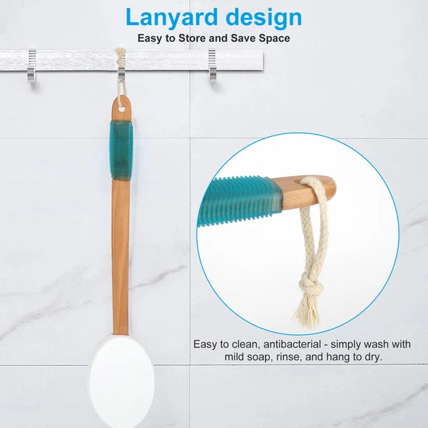 Back Lotion Applicator, for Body Skin Cream, Bath Brush with 3 Replaceable Pads