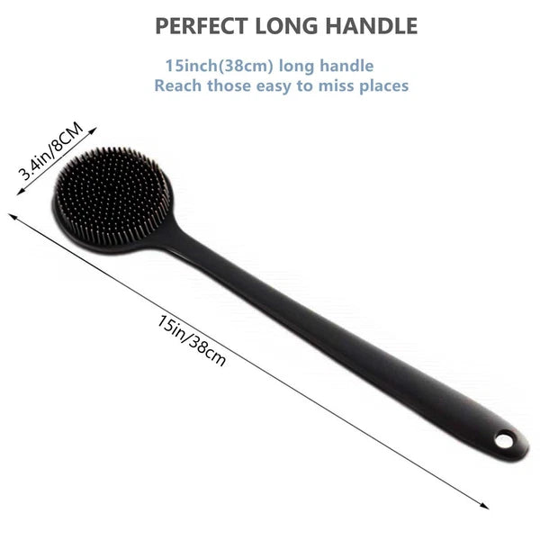 Silicone Body Scrubber Long Handle Back Scrubber for Shower Silicone Body Brush