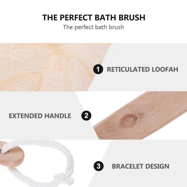 Bath Sponge Brush Long Handle Exfoliating Scrubber for Sensitive Skin Health