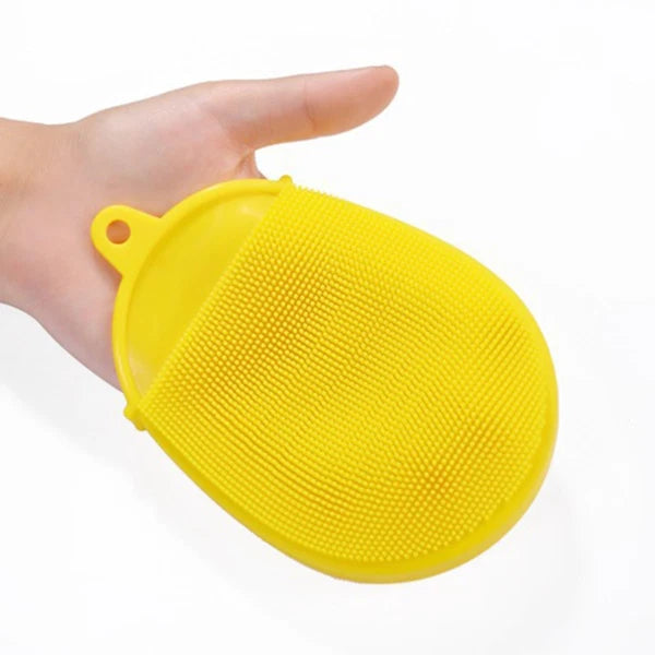 Yellow Silicone Body Shower Brush Silicone Bath Brush Silicone Shower Loofah