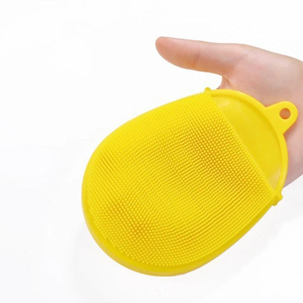 Yellow Silicone Body Shower Brush Silicone Bath Brush Silicone Shower Loofah