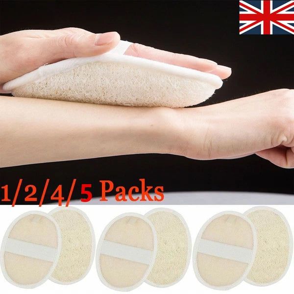 1-5X Body Scrubber Brush Exfoliating Natural Loofah Pad Luffa Shower Sponge Bath