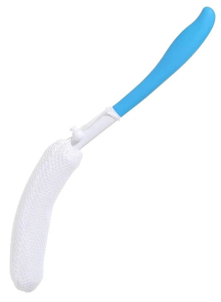 Long Handle Bath Back Brush Scrubber w/ Sponge for Bariatric Elderly & Disabled